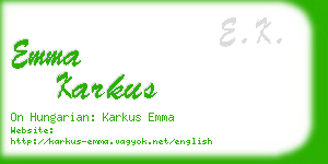 emma karkus business card